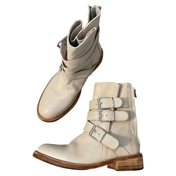 Free People Sunbelt Santa Fe Moto Boot In Bone - Picture 1 of 8